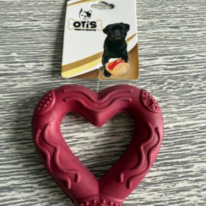 Mordedor Masticable con Textura Corazón Vinotinto