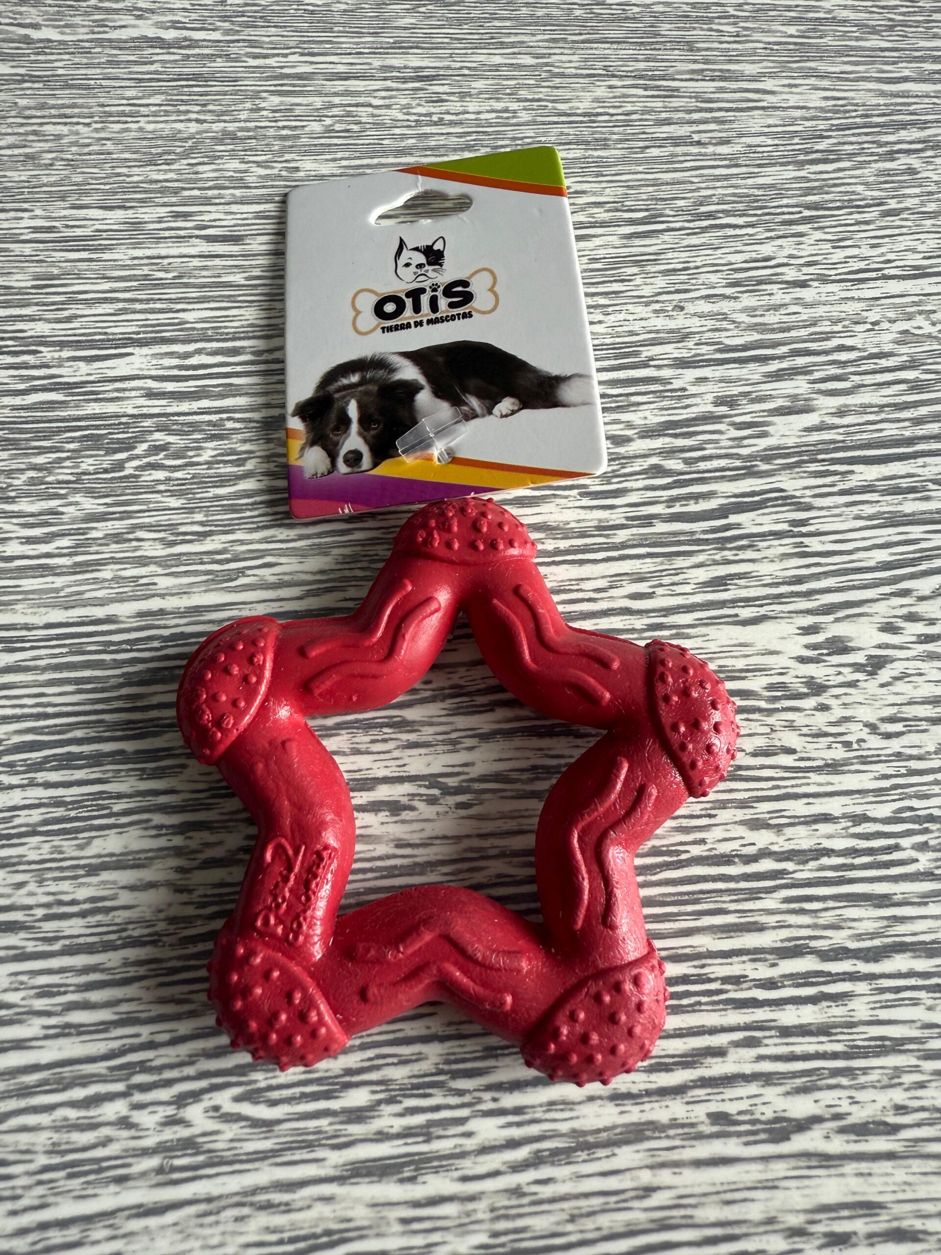 Mordedor Masticable con Textura Estrella Roja