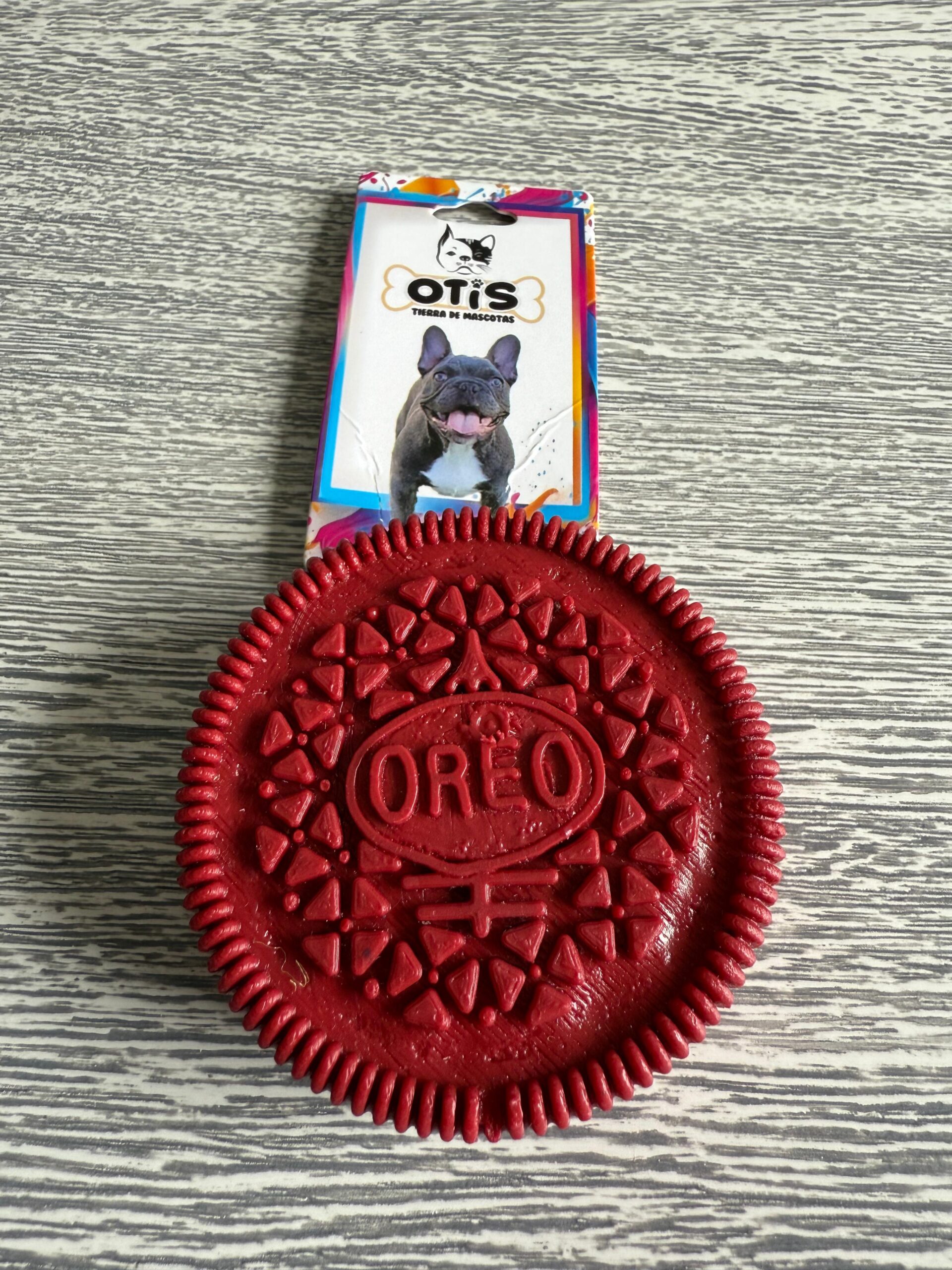 Mordedor Textura Antiestres Galleta Oreo Roja